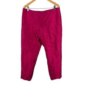 Talbots Pants Womens Sz 12 Pink Signature Tapered Ankle Lined Silk Wool Blend‎